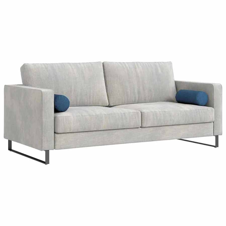 Coussins d'accent 2 pcs Bleu Ø 15 x 40 cm tissu - 3