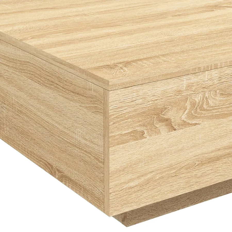 Table basse avec lumières LED chêne sonoma 80x80x31 cm - 10