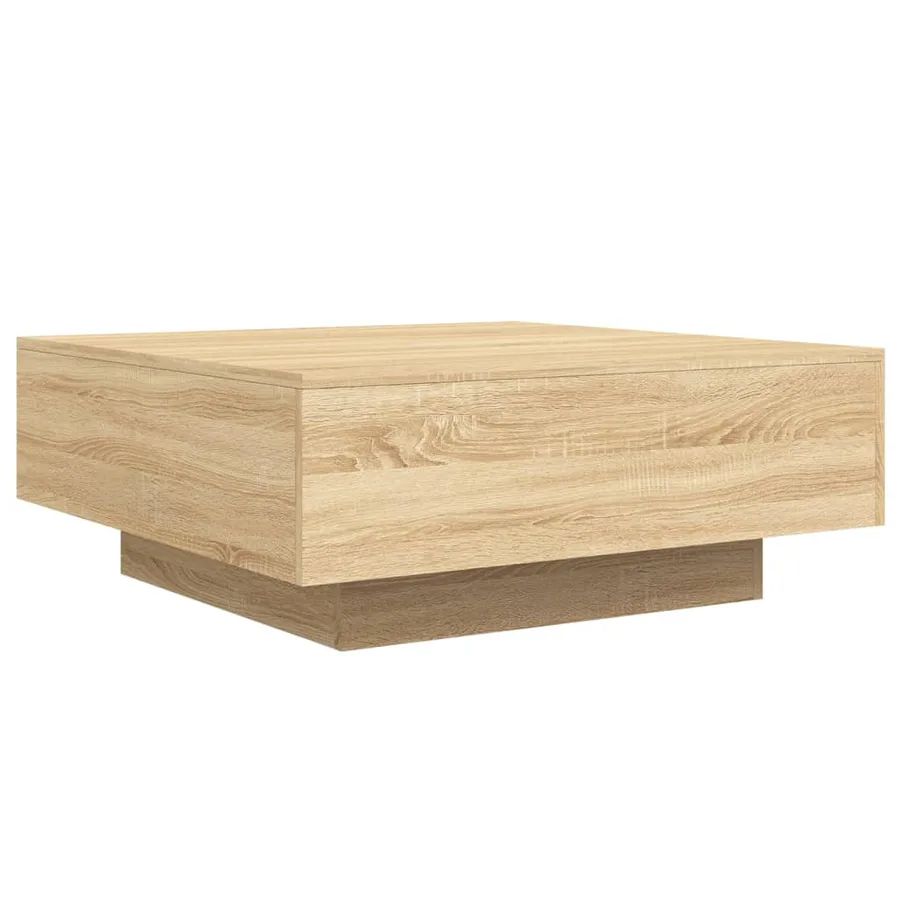Table basse avec lumières LED chêne sonoma 80x80x31 cm - 3