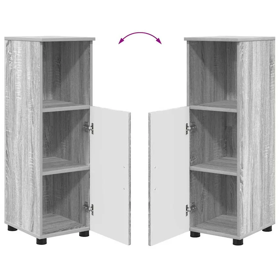 Cabinet de salle de bain avec porte Gris Sonoma 30 x 35 x 95 cm - 12