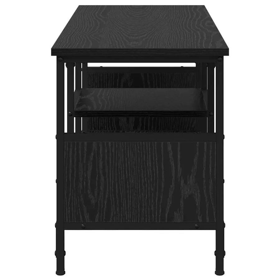Meuble TV Chêne noir 100 x 35 x 45 cm Bois d'ingénierie et fer - 6