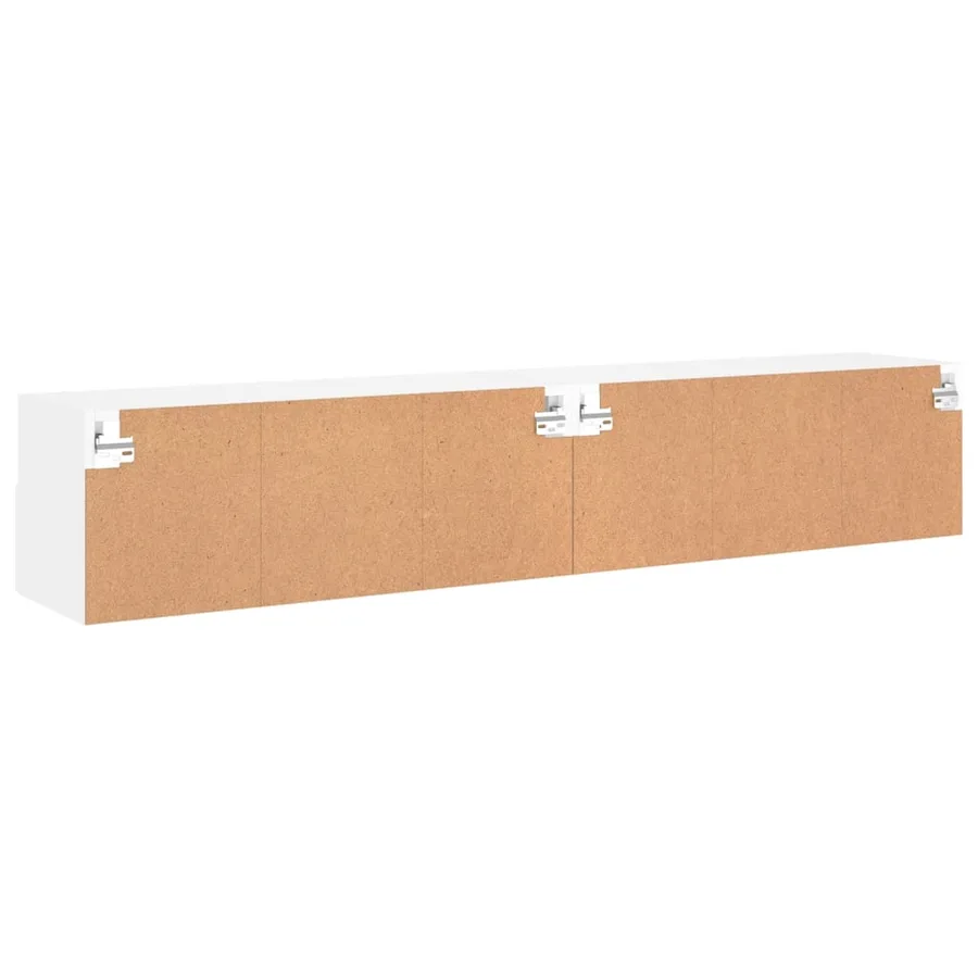 Meubles TV muraux 2 pcs blanc 80x30x30 cm bois d'ingénierie - 10