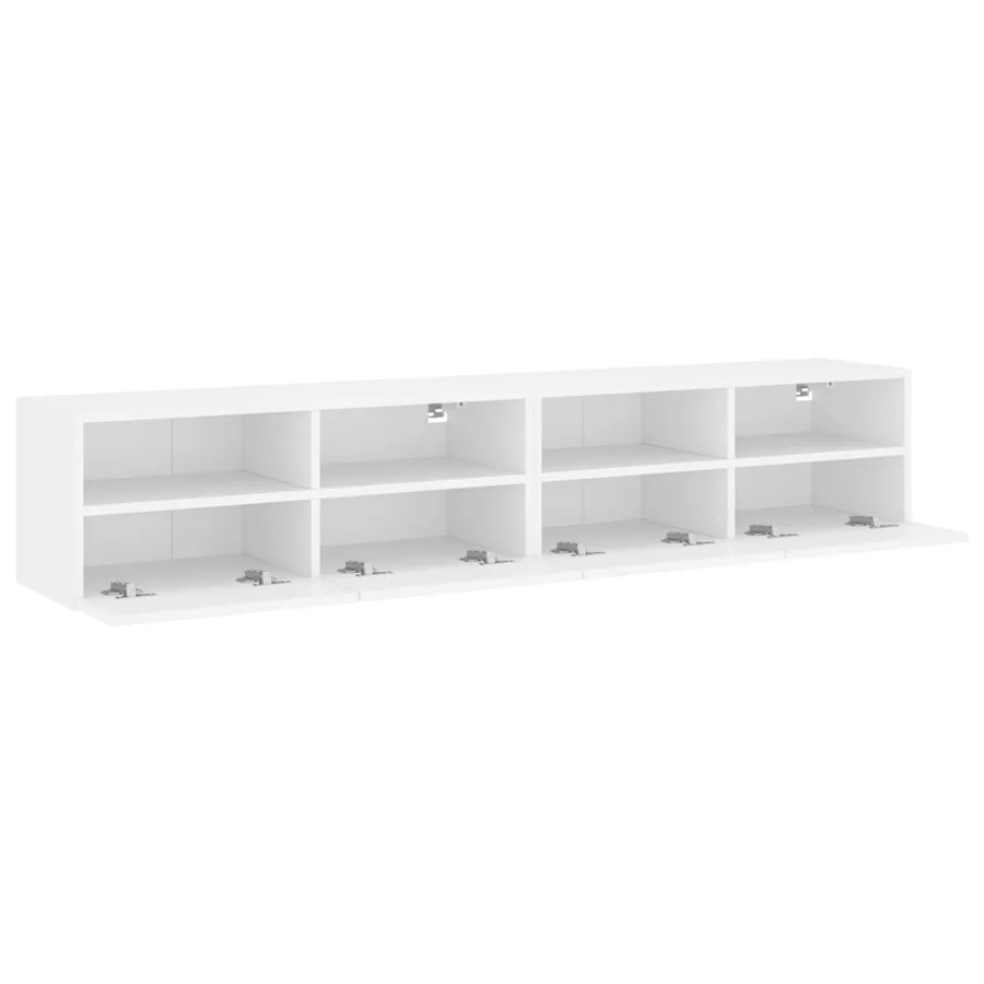 Meubles TV muraux 2 pcs blanc 80x30x30 cm bois d'ingénierie - 7