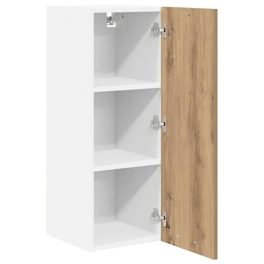 Armoire suspendue Chêne Artisan et Blanc 30 x 31 x 80 cm - 5