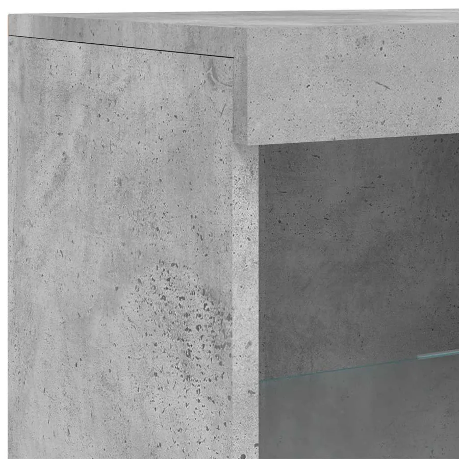 Buffets avec lumières LED 3 pcs gris béton bois d'ingénierie - 11