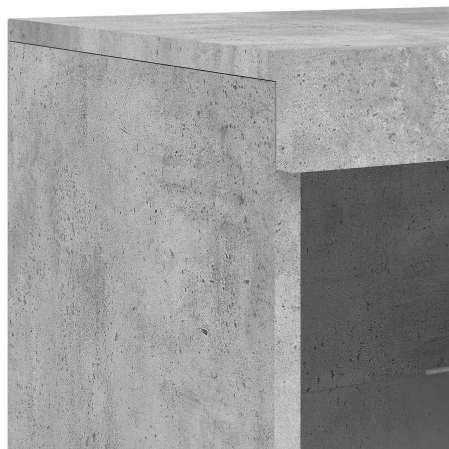 Buffets avec lumières LED 3 pcs gris béton bois d'ingénierie - 12