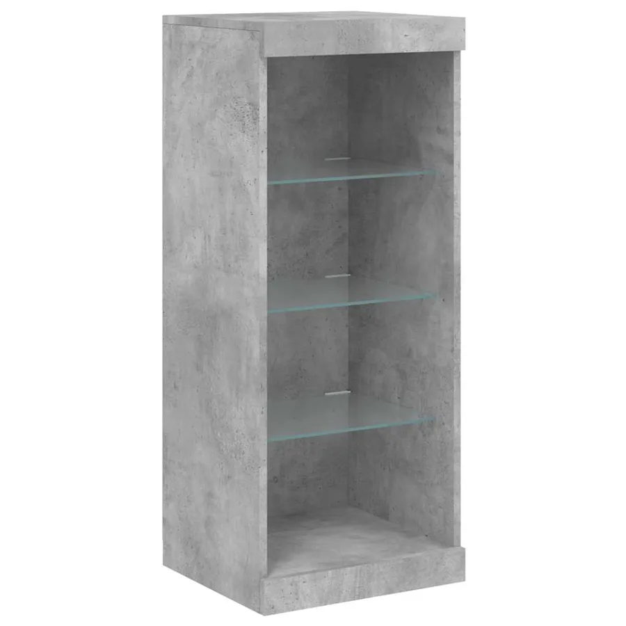 Buffets avec lumières LED 3 pcs gris béton bois d'ingénierie - 8