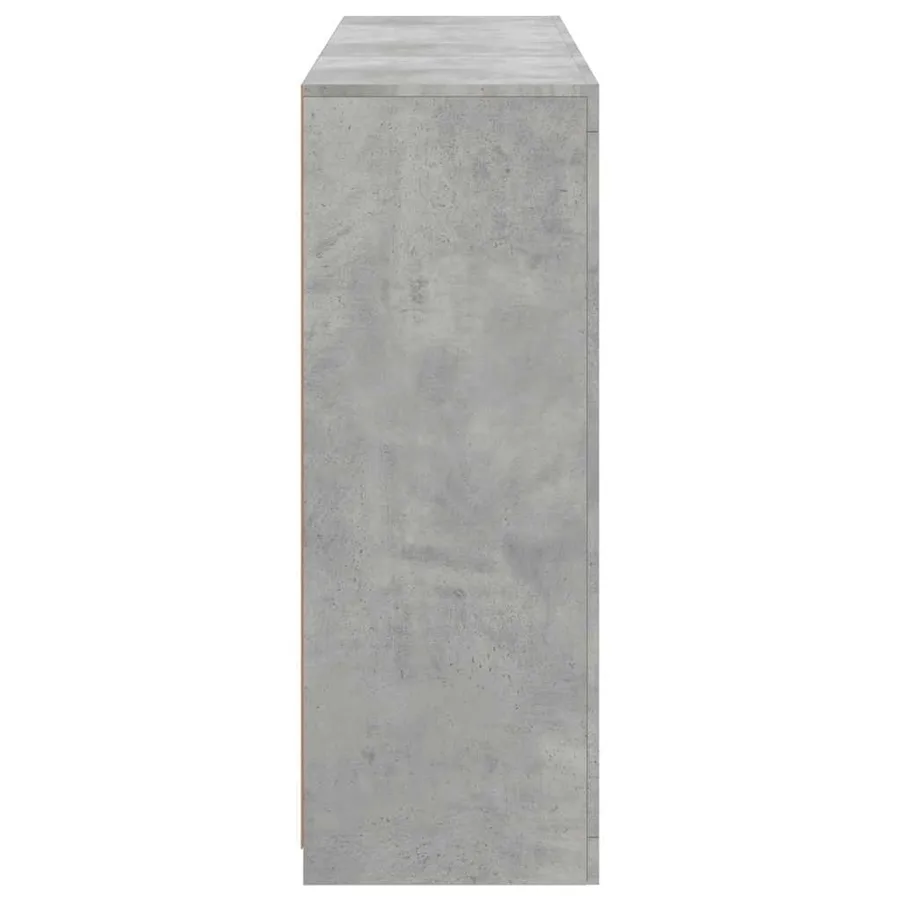 Buffets avec lumières LED 3 pcs gris béton bois d'ingénierie - 9