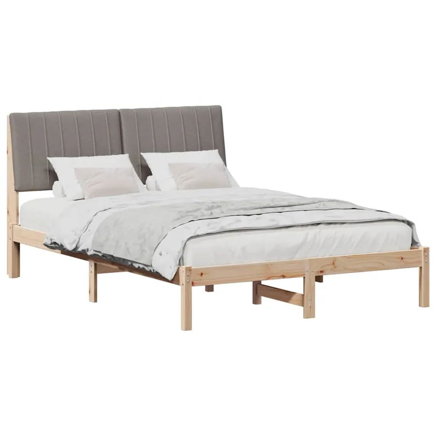 Cadre de lit avec tête de lit Marron 135 x 190 cm Pin massif - 3