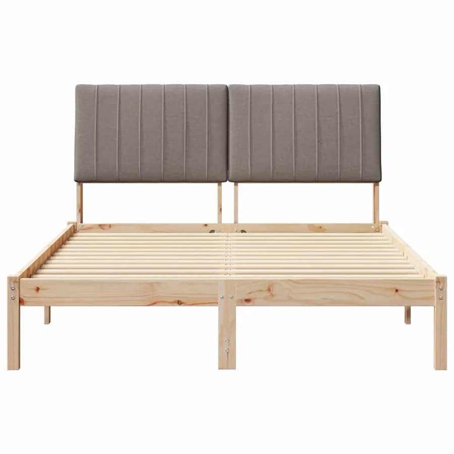 Cadre de lit avec tête de lit Marron 135 x 190 cm Pin massif - 5