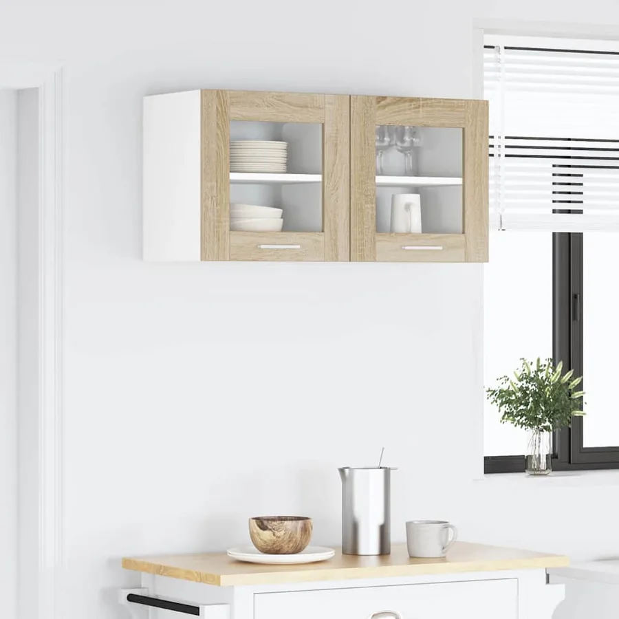 Armoire suspendue avec porte 2 pcs Chêne Sonoma 40 x 31 x 40 cm - 4