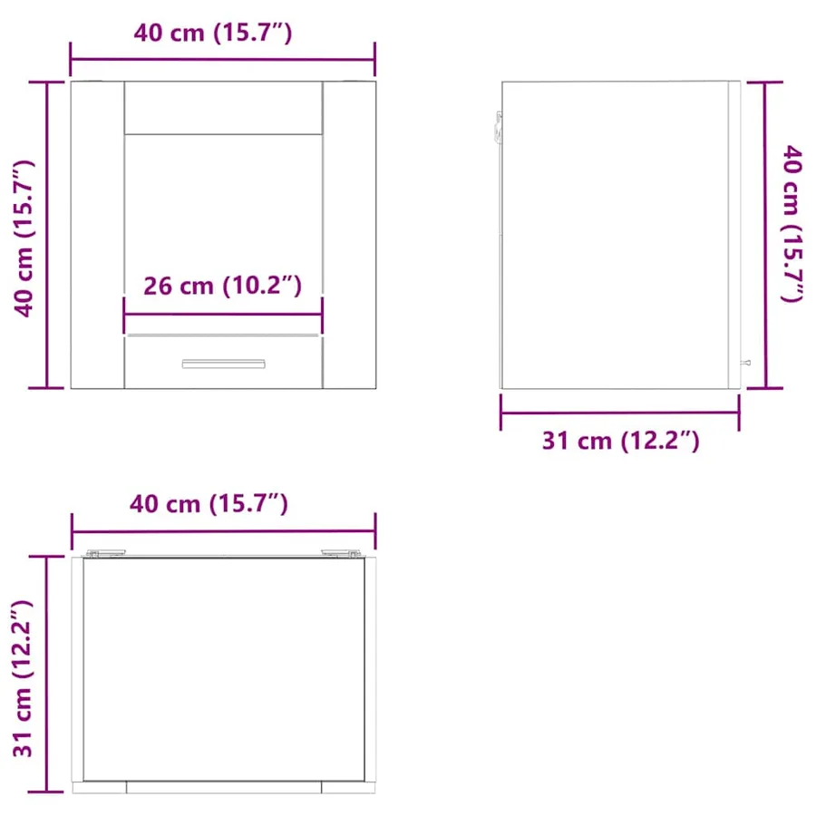 Armoire suspendue Riga 2 pcs Chêne artisanal 40 x 31 x 40 cm - 15