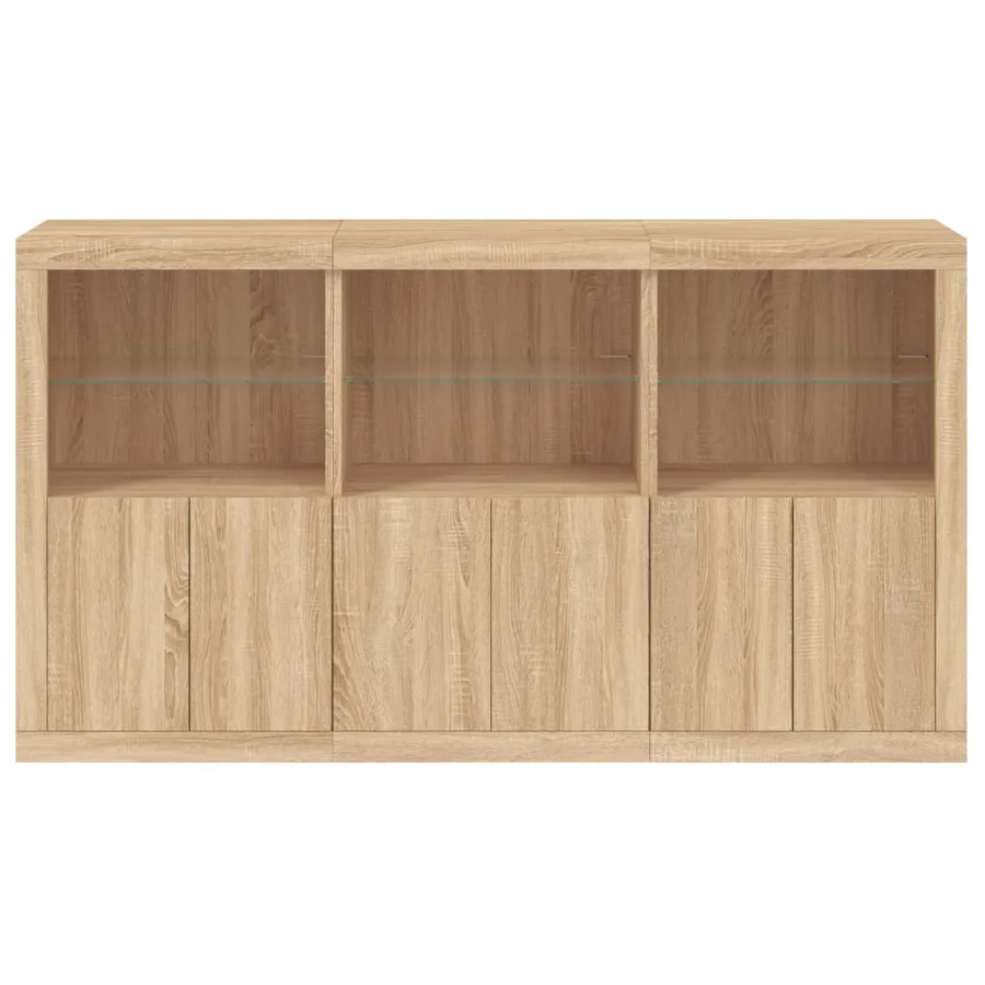 Buffet avec lumières LED chêne sonoma 181,5x37x100 cm - 6