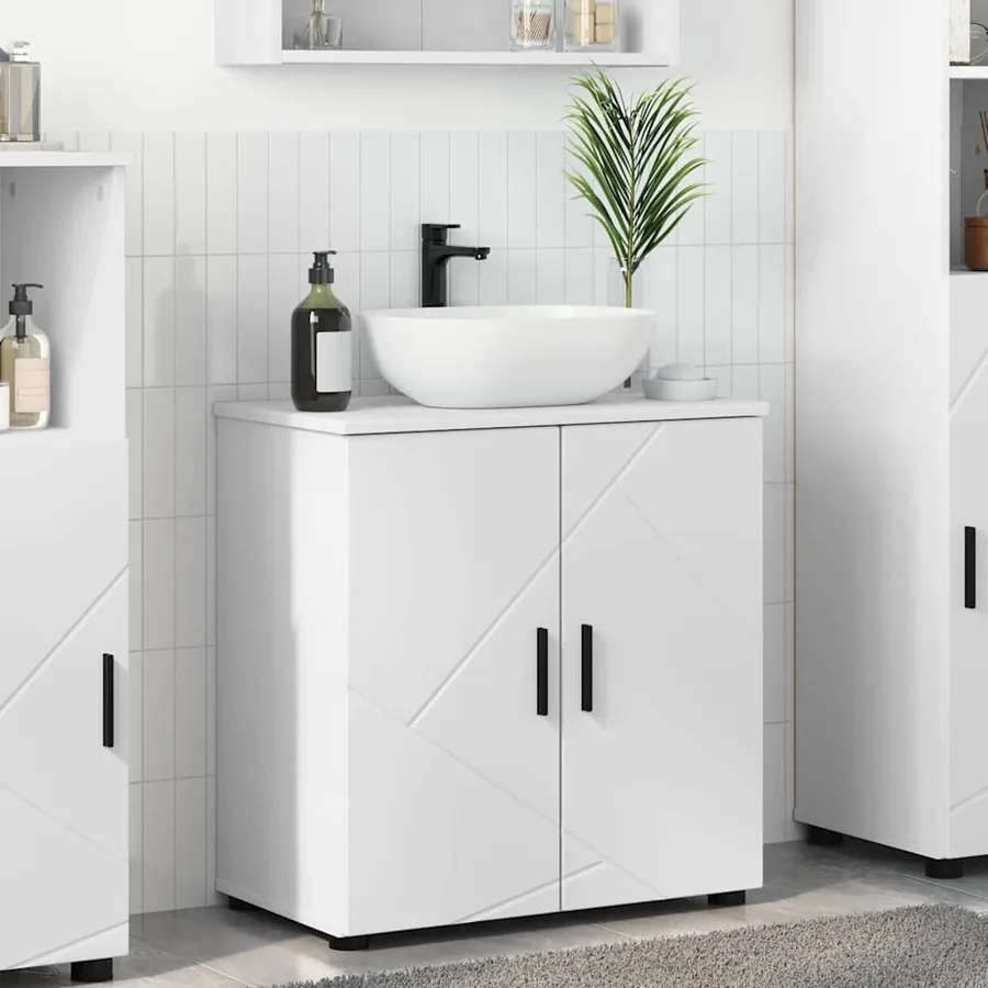 Cabinet de salle de bain avec stockage Blanc 61 x 35 x 64 cm