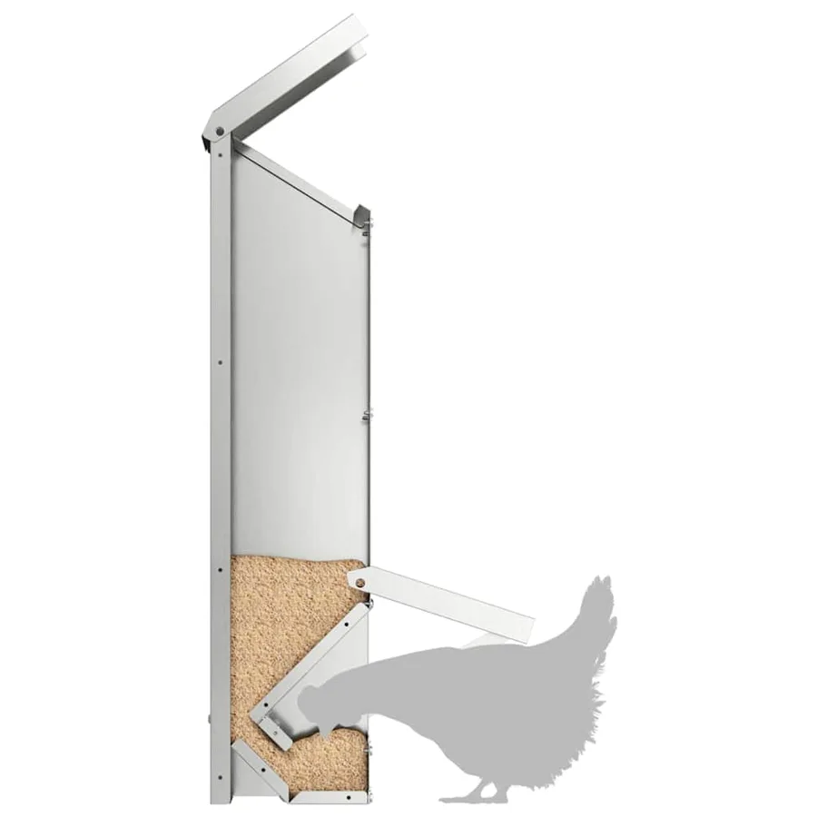 Mangeoire pour poules Argent 13 x 12 x 51 cm Acier galvanisé - 11