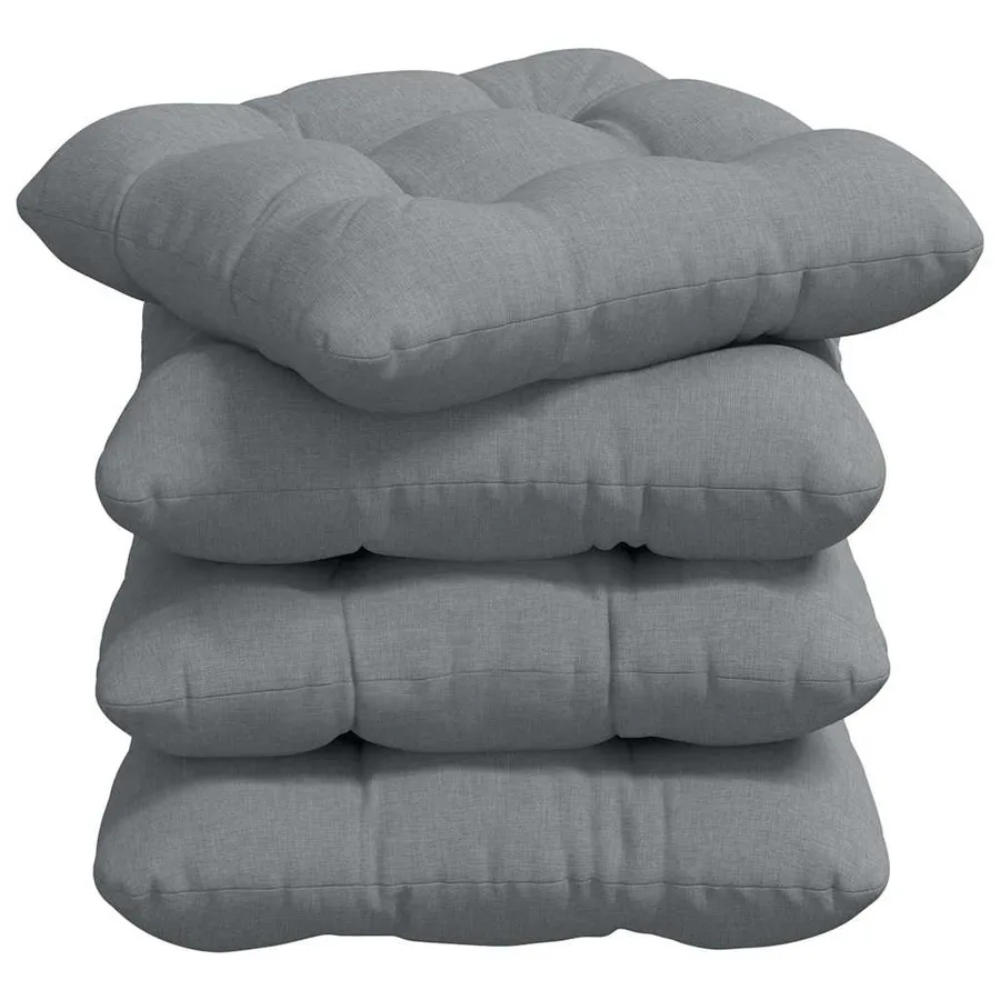 Coussins de siège 4 pcs Gris clair 45 x 45 x 12 cm tissu - 2