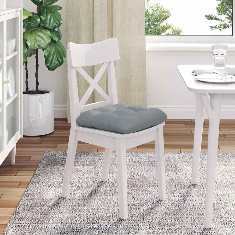 Coussins de siège 4 pcs Gris clair 45 x 45 x 12 cm tissu - 4