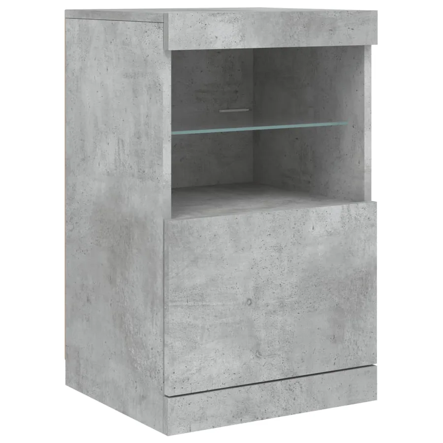 Buffet avec lumières LED gris béton 164x37x67 cm - 11