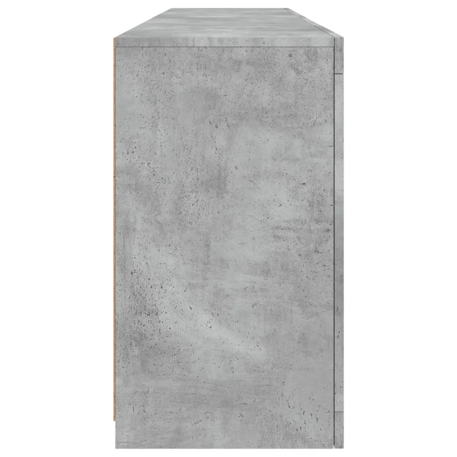 Buffet avec lumières LED gris béton 164x37x67 cm - 8