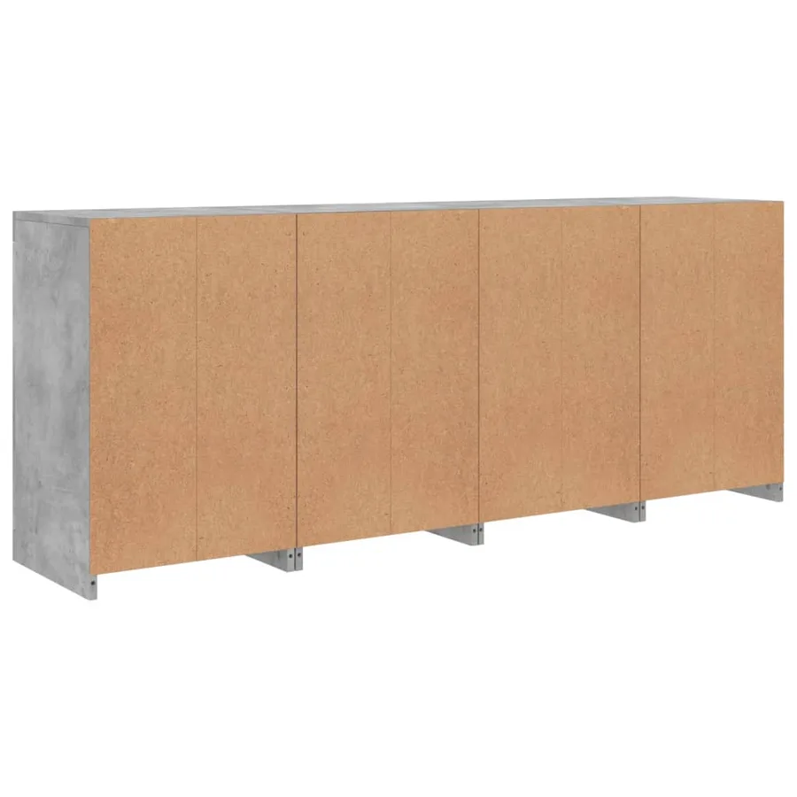 Buffet avec lumières LED gris béton 164x37x67 cm - 9