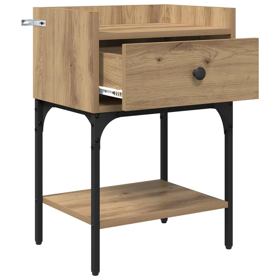 Table de chevet Chêne artisanal 40 x 29 x 60 cm - 5