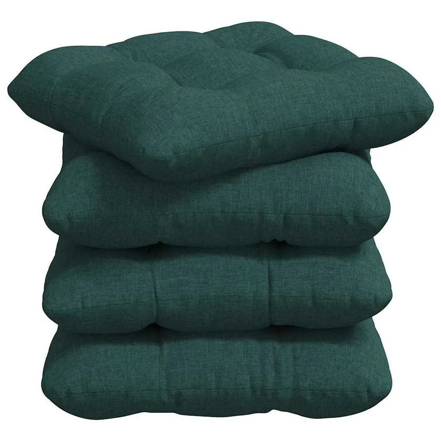 Coussins de siège 4 pcs Vert foncé 45 x 45 x 12 cm tissu - 2