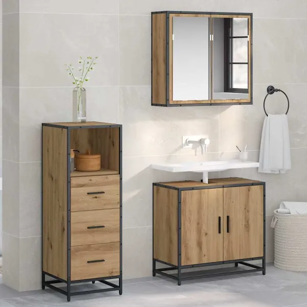 Ensemble de mobilier de salle de bain Chêne artisanal