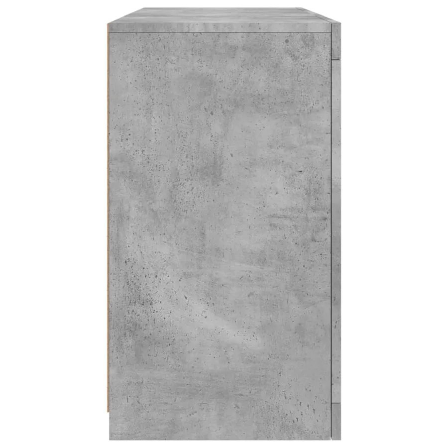 Buffet avec lumières LED gris béton 123x37x67 cm - 7