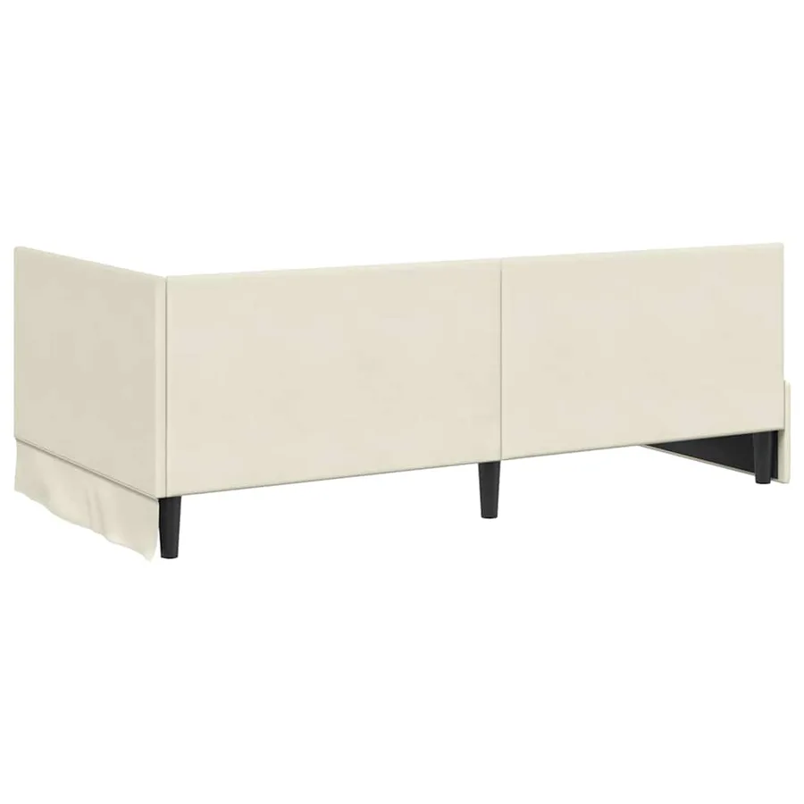 Cadre de lit d'angle Crème 100 cm x 200 cm Velours - 7