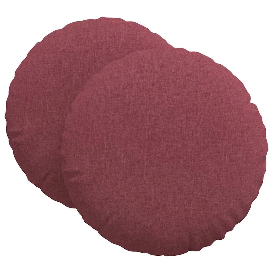 Coussins de siège 2 pcs Bordeaux Ø80 x 29 cm tissu - 2