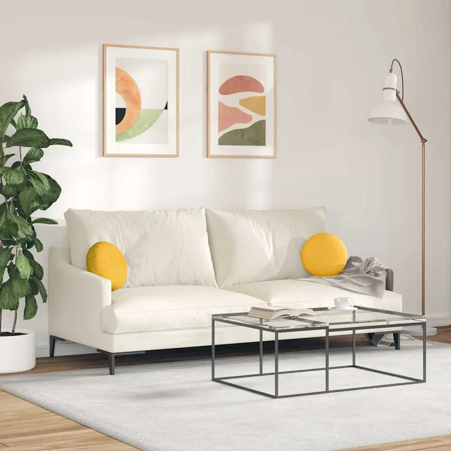 Coussins de siège 2 pcs Jaune clair Ø30 x 13 cm - 4