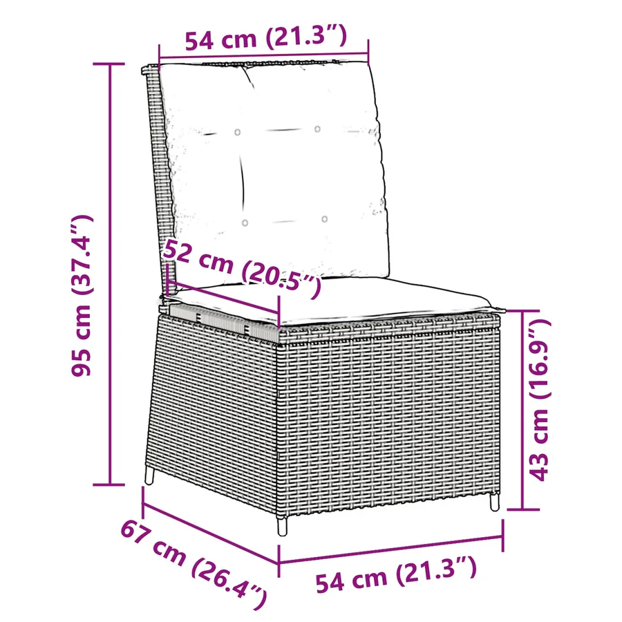Canapé de jardin avec coussin Beige et gris polyrotin - 9