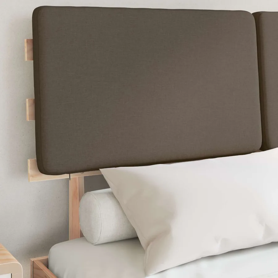 Cadre de lit avec tête de lit rembourrée Taupe 150 x 200 cm - 3