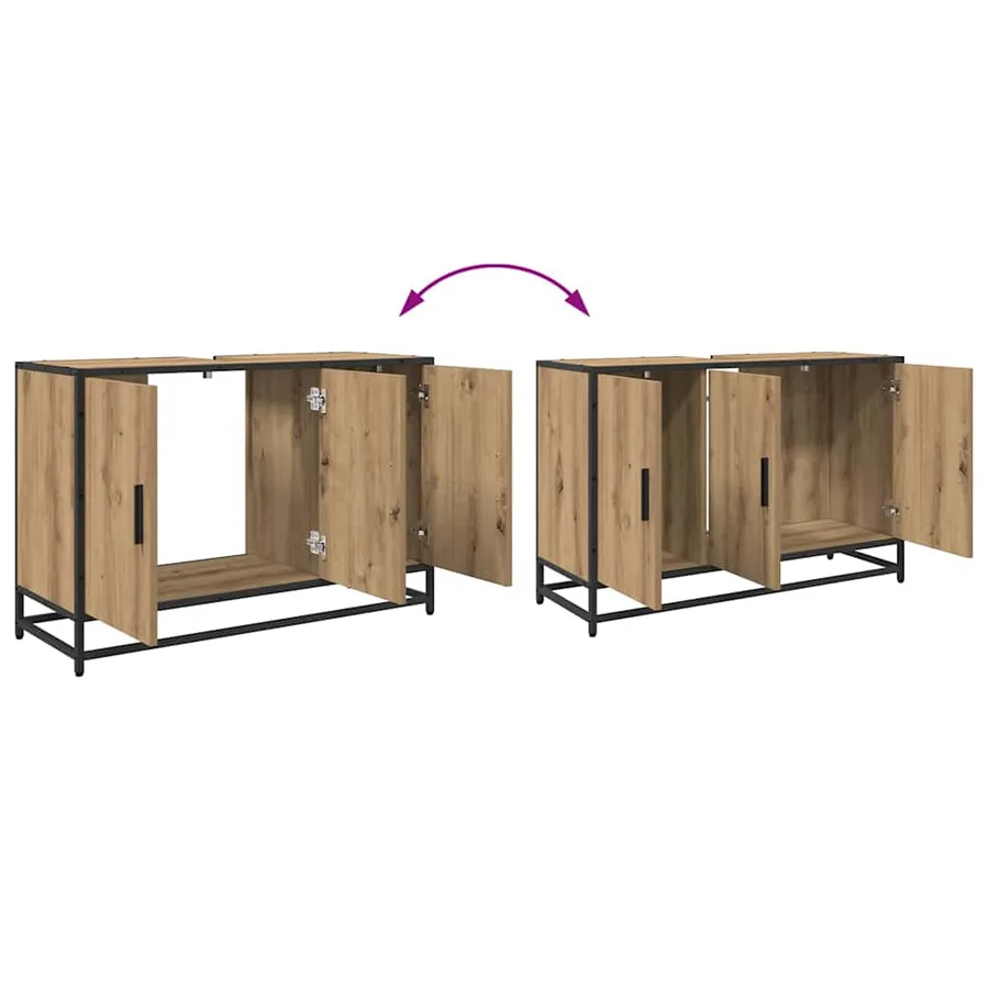 Ensemble de mobilier de salle de bain 4 pc Chêne artisanal - 16