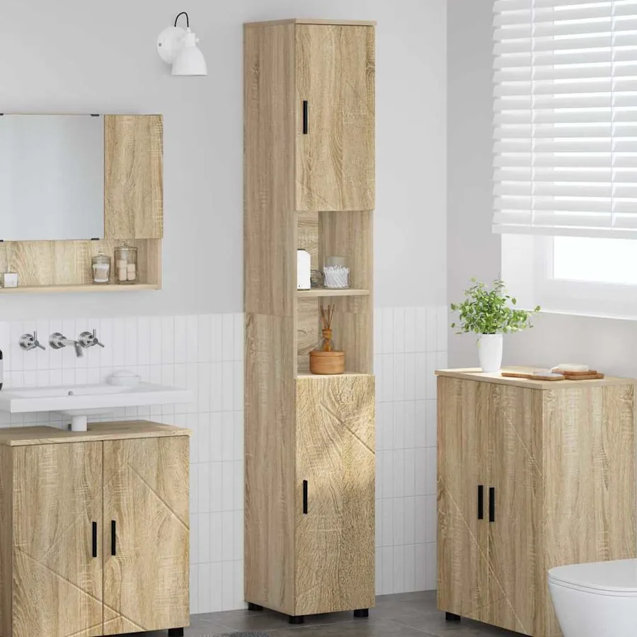 Cabinet de salle de bain Chêne Sonoma 30 x 35 x 192 cm