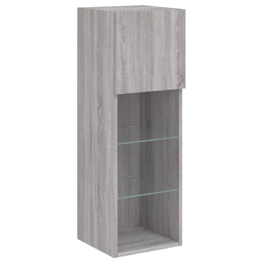 Unités murales TV avec LED 5 pcs gris sonoma bois d'ingénierie - 8