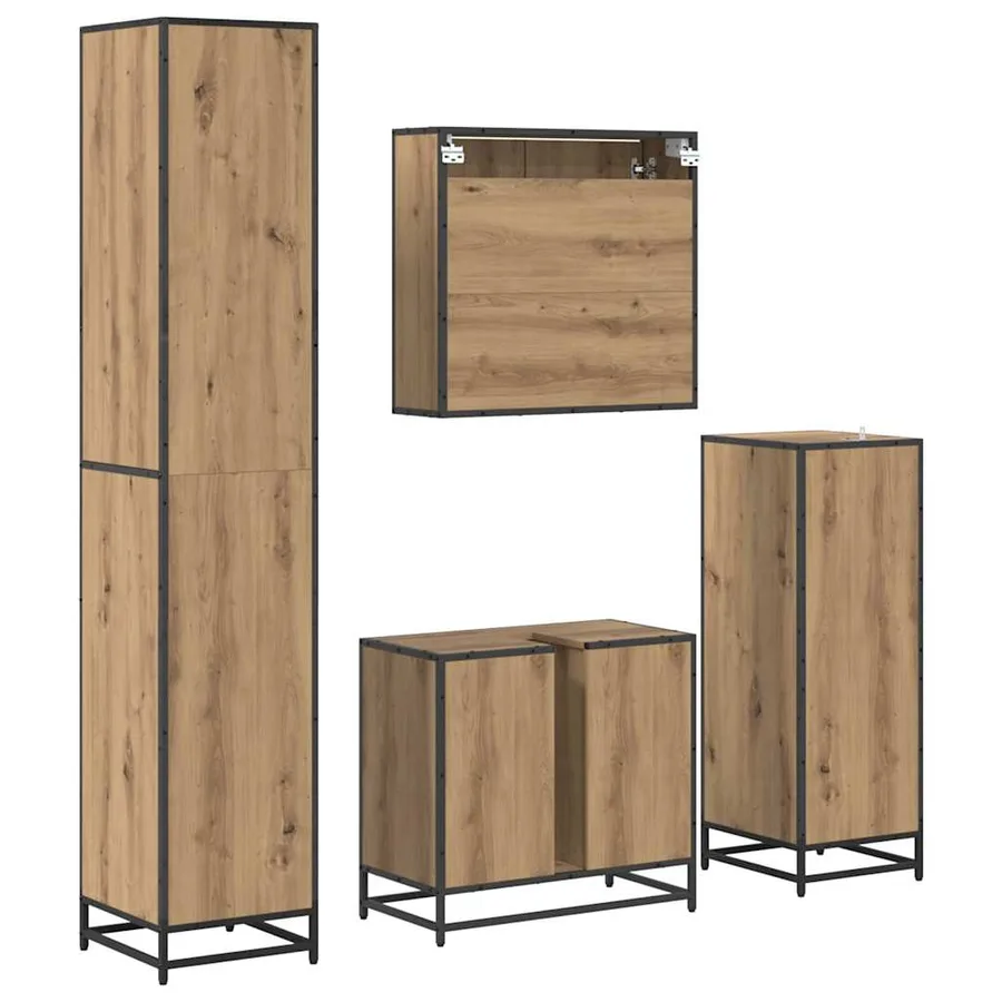 Ensemble de mobilier de salle de bain 4 pc Chêne artisanal - 8