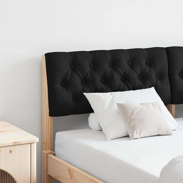 Tête de lit capitonnée Noir 150 cm Pin massif