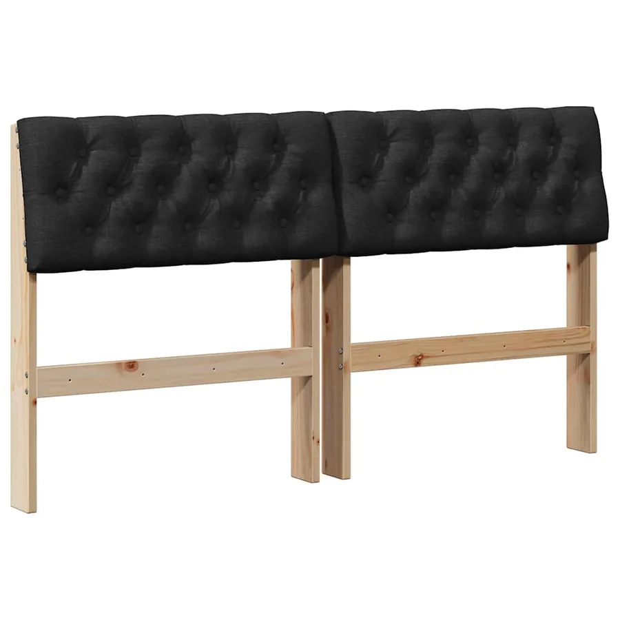 Tête de lit capitonnée Noir 150 cm Pin massif - 2