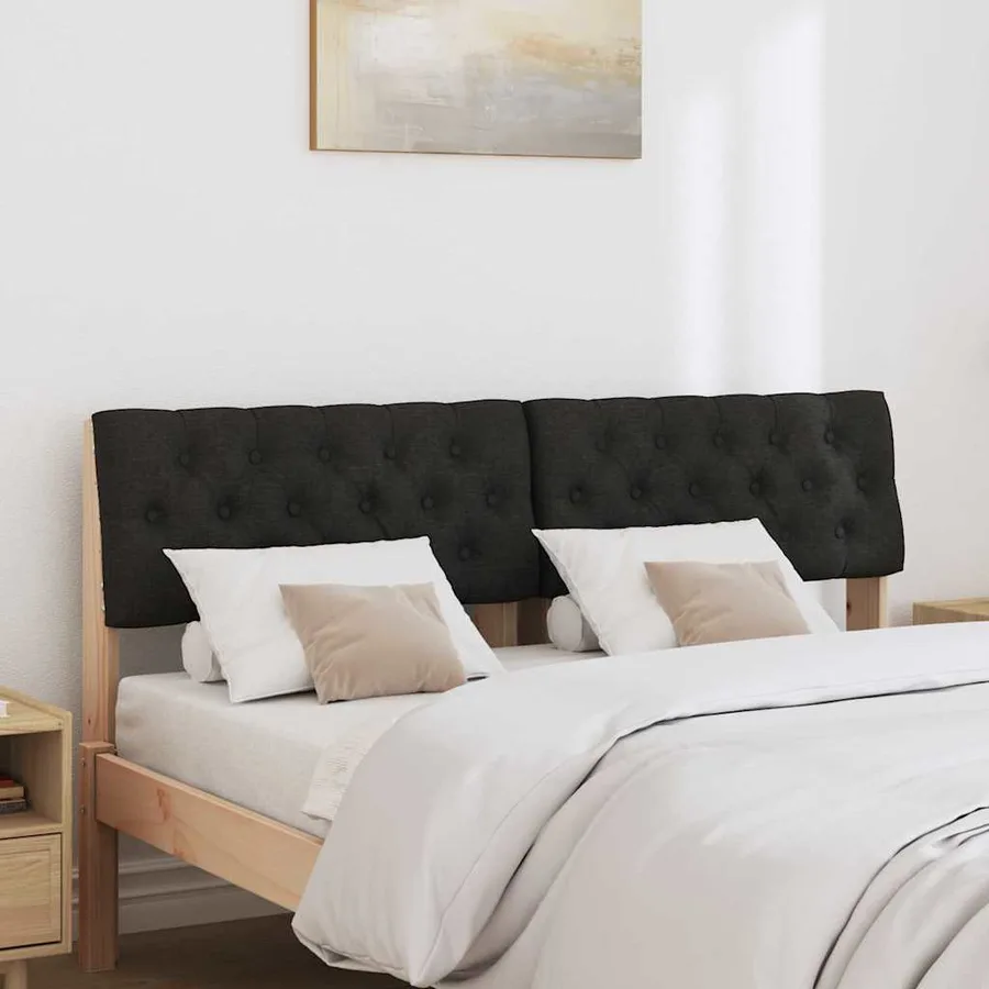 Tête de lit capitonnée Noir 150 cm Pin massif - 3