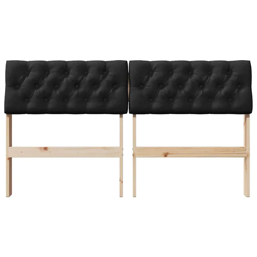 Tête de lit capitonnée Noir 150 cm Pin massif - 4