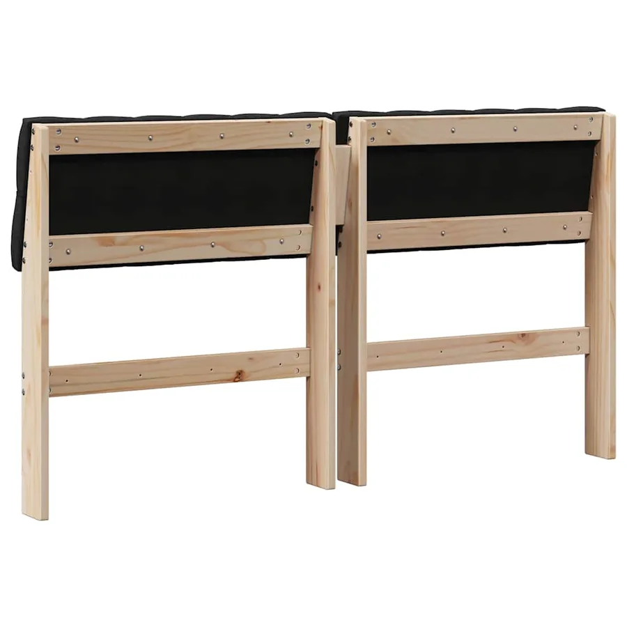 Tête de lit capitonnée Noir 150 cm Pin massif - 6