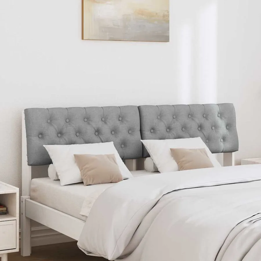 Tête de lit capitonnée Gris clair 150 cm Pin massif - 3