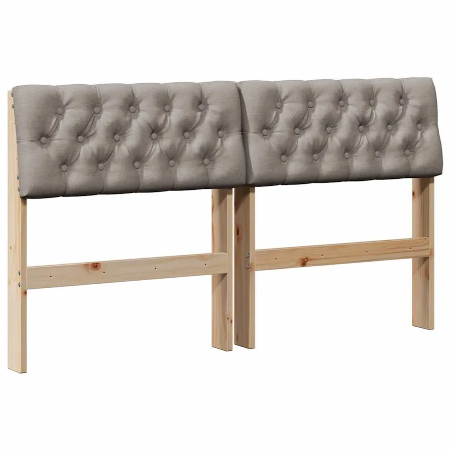Tête de lit capitonnée Taupe 160 cm Pin massif - 2