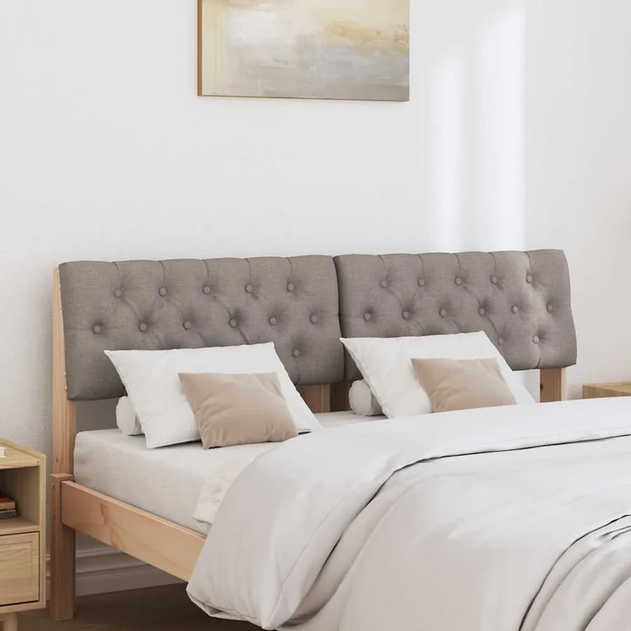 Tête de lit capitonnée Taupe 160 cm Pin massif - 3