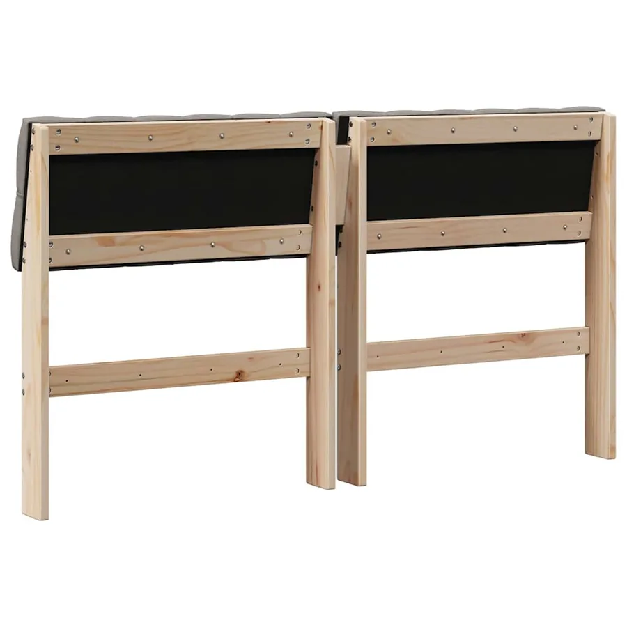 Tête de lit capitonnée Taupe 160 cm Pin massif - 6
