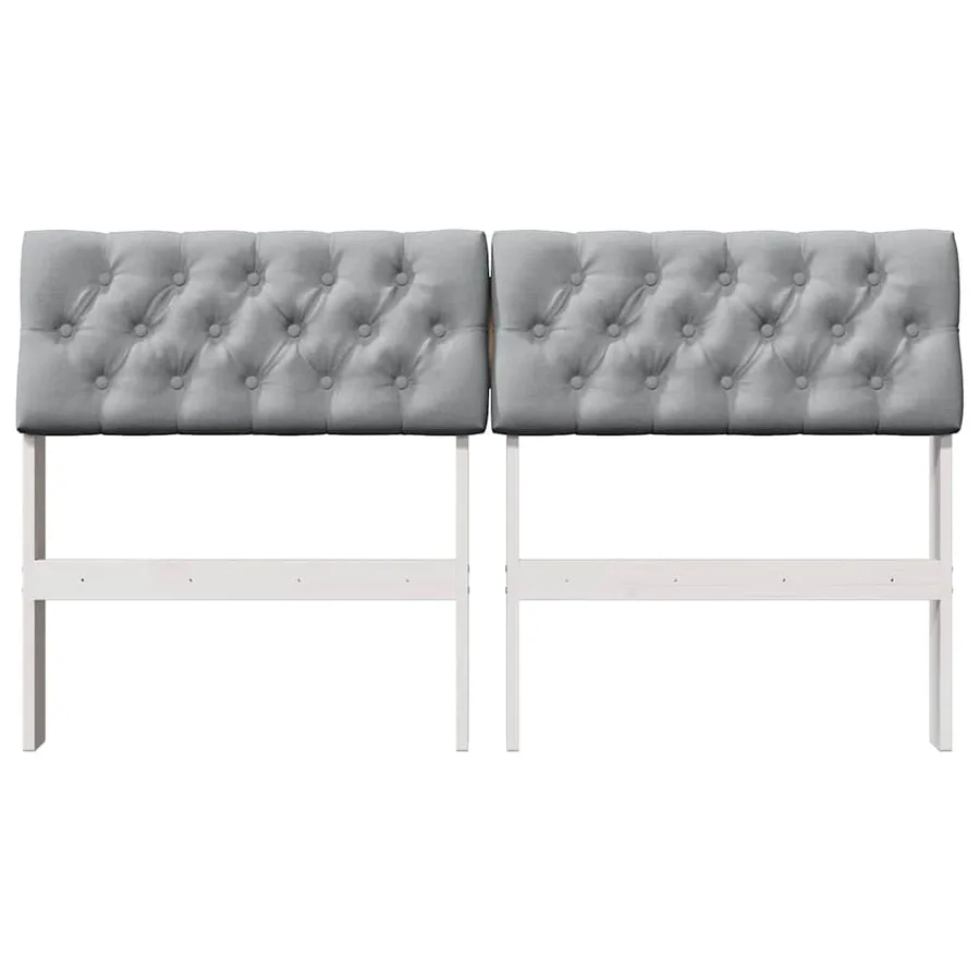 Tête de lit capitonnée Gris clair 140 cm Pin massif - 4