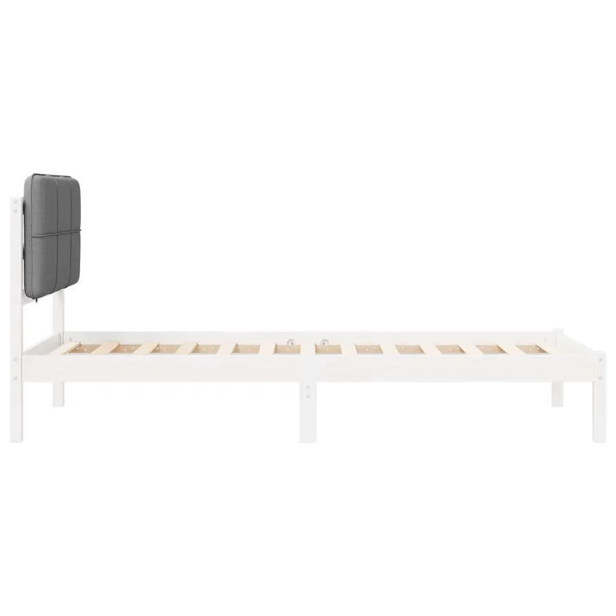 Cadre de lit avec tête de lit rembourrée Gris clair 90 x 190 cm - 6