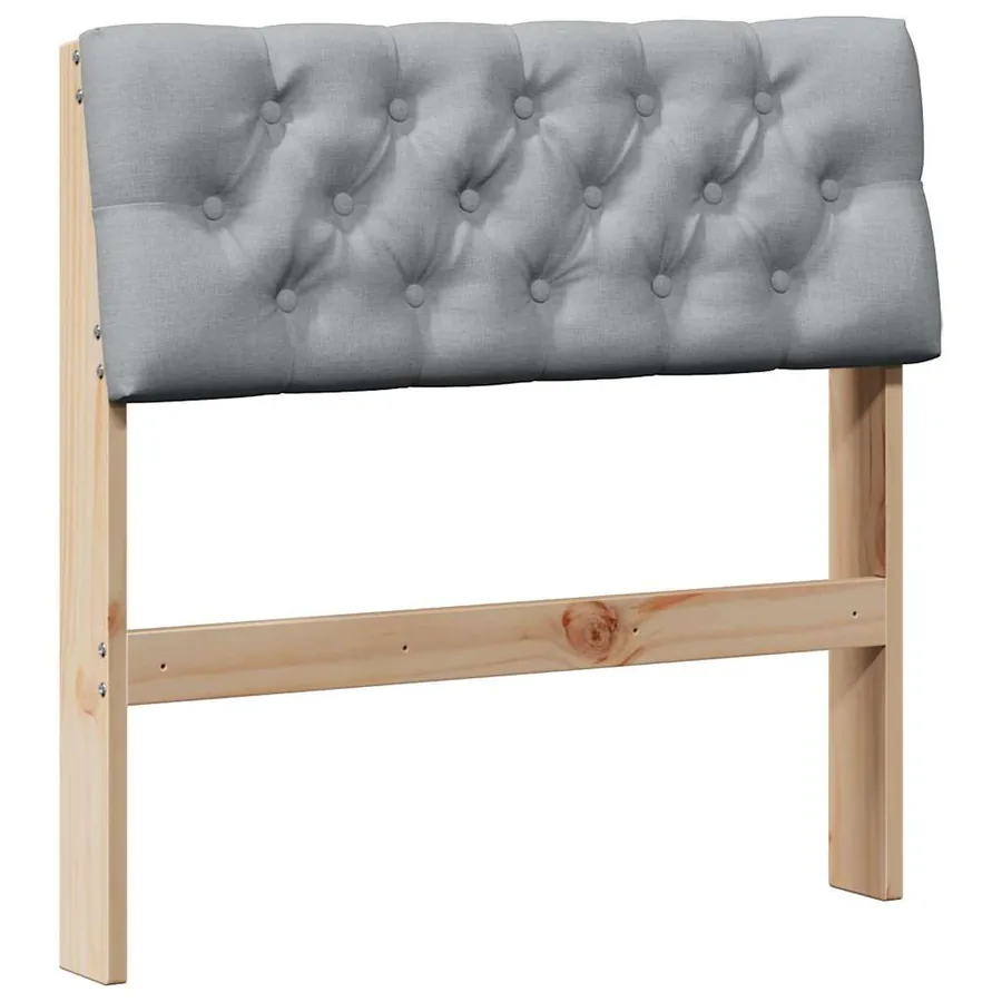 Tête de lit capitonnée Gris clair 80 cm Pin massif - 2