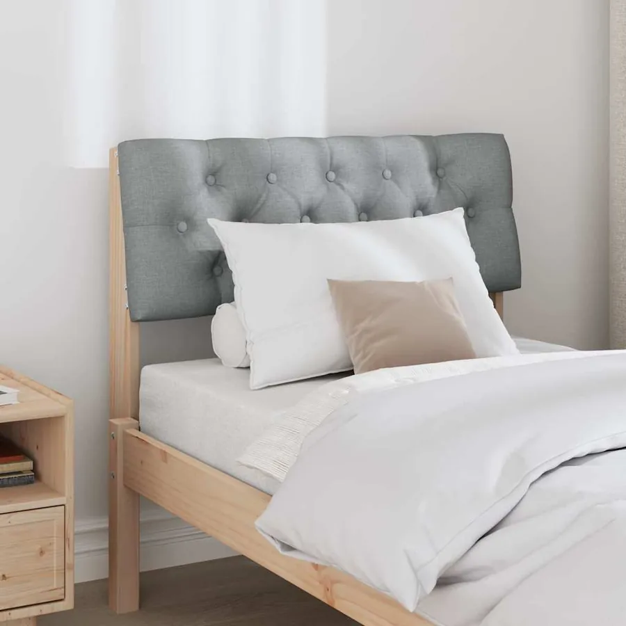 Tête de lit capitonnée Gris clair 80 cm Pin massif - 3